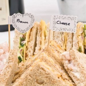 Fähnchen Ornamente, beschriftbar, weiß-s