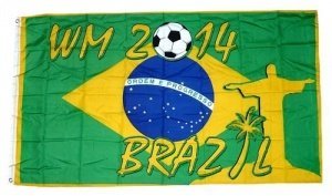 Fahne / Flagge Brasilien WM 2014 Fußball 90 x 150 cm