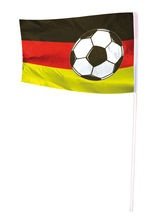 Fahne Schwarz-Rot-Gelb mit Fussball 100x150cm