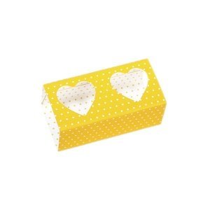 Faltschachtel-Hülle Herzen, gelb-weiß