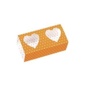 Faltschachtel-Hülle Herzen, orange-weiß