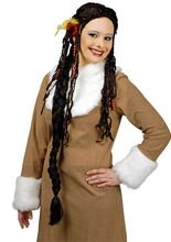 Fantasy-Perücke Zöpfe schwarz-braun