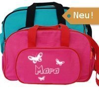 Farbenfrohe Wickeltasche mit Name