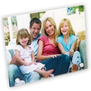 Farbfoto auf Glas mit Aluminium-Füßen