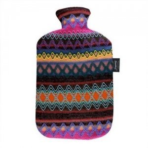 Fashy Wärmflasche mit Bezug im Peru - Design 2.0 L, braun - rosa