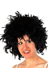 Feder Perücke Afro schwarz