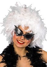 Feder Perücke Afro weiss