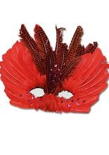 Federmaske Karneval rot