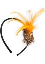 Feen-Haarreif mit Federn orange-braun