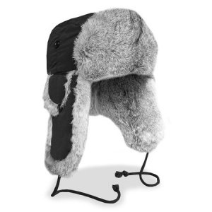 Fellmütze mit Kaninchenfell schwarz