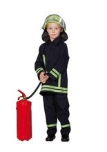 Feuerwehrmann Kinderkostüm schwarz-neong