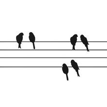 ferm Living - Wandsticker Powerbirds