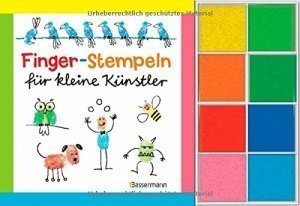 Fingerstempeln für kleine Künstler-Set: Buch und 8 Stempelkissen