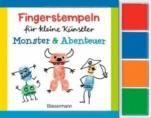 Fingerstempeln für kleine Künstler-Set - Monster und Abenteuer: Mit vier Fingerstempelfarben