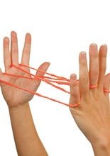 Fingertwist Gummiband Spiel gelb-orange