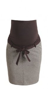 Fischgrat-Rock mit Überbauchbund