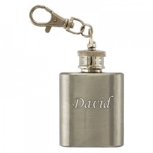 Flachmann-Schlüsselanhänger mit Gravur