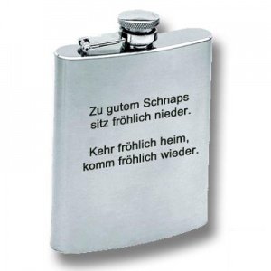 Flachmann mit Text Gravur