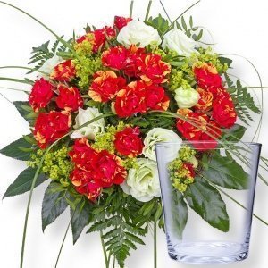 Flamenco und Glasvase