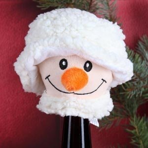 Flaschendekoration Schneemann-Kopf