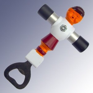 Flaschenöffner ´´Biergrätsche´´ - Rot/We