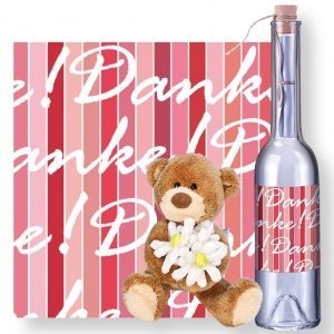 Flaschenpost Danke und Blumenbote