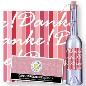 Flaschenpost Danke und Dankbarkeitsbewei