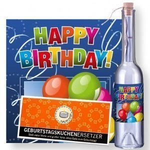 Flaschenpost Geburtstagsparty und Geburt