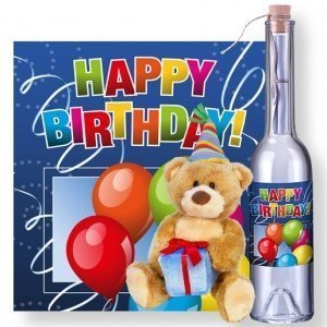 Flaschenpost Geburtstagsparty und Glückw
