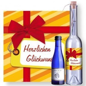Flaschenpost Glückwunsch und Secco
