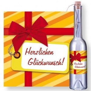 Flaschenpost Glückwunsch