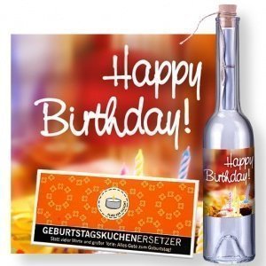 Flaschenpost Happy Birthday und Geburtst