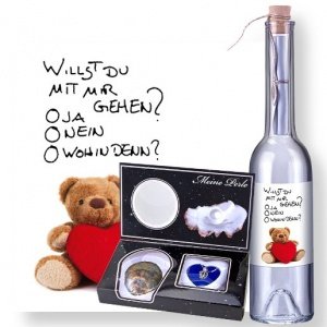 Flaschenpost Teddybär und Meine Perle