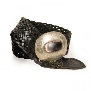 Flechtgürtel Buckle Up, schwarz, 95 cm