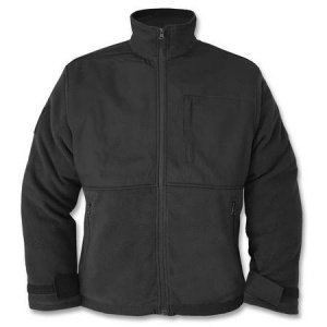 Fleecejacke m. RipStop Patch schwarz