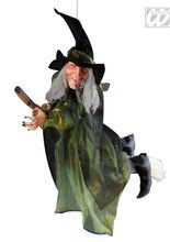 Fliegende Hexe auf Besen Hänge-Deko 100c