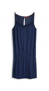 Fließendes Jersey-Kleid mit Chiffon