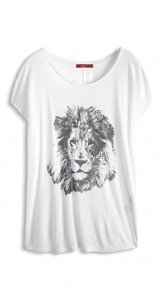 Fließendes Metallic Print T-Shirt