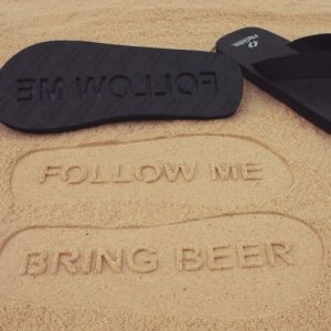 Flip Flops Follow me Bring Beer - Medium