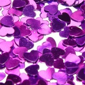 Flitter-Konfetti Herz, klein, lila