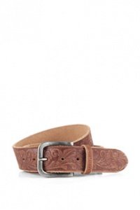 Floral geprägter Ledergürtel