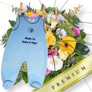 Florence und Strampler in Blau