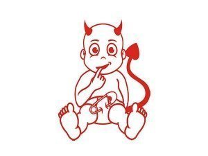 Folie - Baby als Teufel - auf Wunsch mit