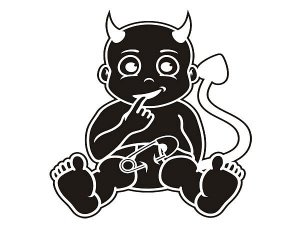 Folie - Baby als Teufelchen auf Wunsch m