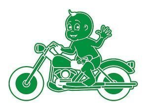 Folie - Baby auf Motorrad - auf Wunsch m