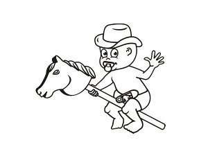 Folie - Baby auf Steckenpferd - auf Wuns