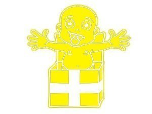 Folie - Baby im Geschenkkarton - auf Wun