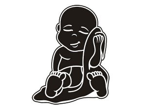 Folie - Baby mit Kuscheldecke - auf Wuns