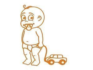 Folie - Baby mit Spielzeugauto - auf Wun