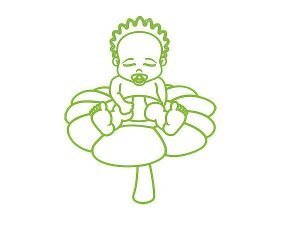 Folie - Mädchen auf Blume - auf Wunsch m